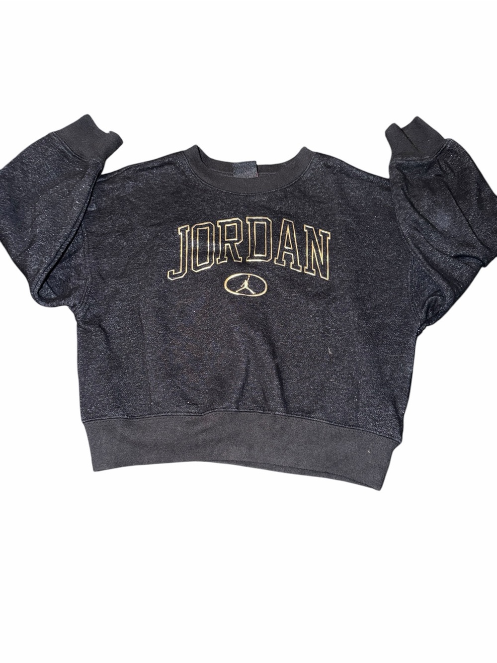 Jordan Black Crew Sweatshirt with Gold Logo